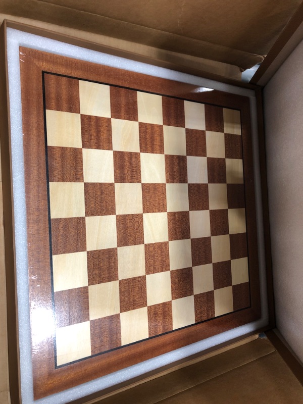 Photo 2 of AMEROUS 17 x 17 Inches Wooden Chess Board Only, Professional Tournament Chess Board Large with Chess Rules / Gift Package, Chess Board Game for Kids, Adults