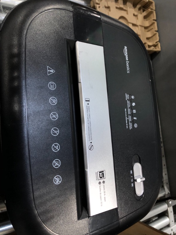 Photo 1 of Amazon Basics 15-Sheet Cross-Cut Paper, CD Credit Card Office Shredder 15 Sheet - original model Shredder