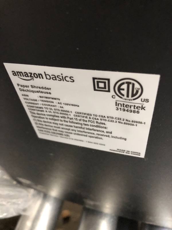 Photo 4 of Amazon Basics 15-Sheet Cross-Cut Paper, CD Credit Card Office Shredder 15 Sheet - original model Shredder