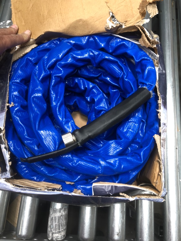 Photo 2 of JDZKOMKE 50 FT Heated Water Hose for RV,Heated Drinking Water Hose with Thermostat,Lead and BPA Free,1/2" Inner Diameter,Temperatures Down to -40°F Self-Regulating,Blue Appearance