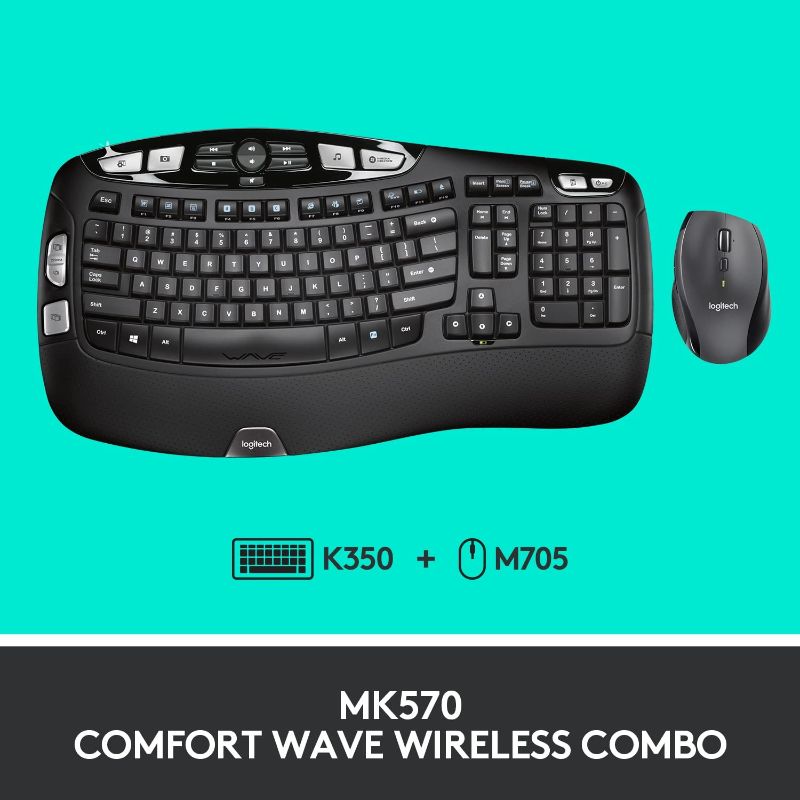 Photo 4 of Logitech MK570 Wireless Wave Keyboard and Mouse Combo, Black