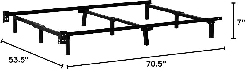 Photo 2 of  9-Leg Support Bed Frame, for Box Spring and Mattress Set, Full, Black