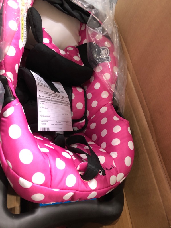 Photo 2 of Disney Baby Minnie Mouse Light 'n Comfy 22 Luxe Infant Car Seat (Dot) Pink