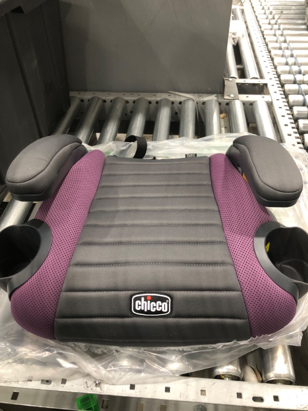 Photo 2 of Chicco GoFit Backless Booster Car Seat, Travel Booster Seat for Car, Portable Car Booster Seat for Children 40-110 lbs, Grape/Purple, 1 Count (Pack of 1) Grape GoFit