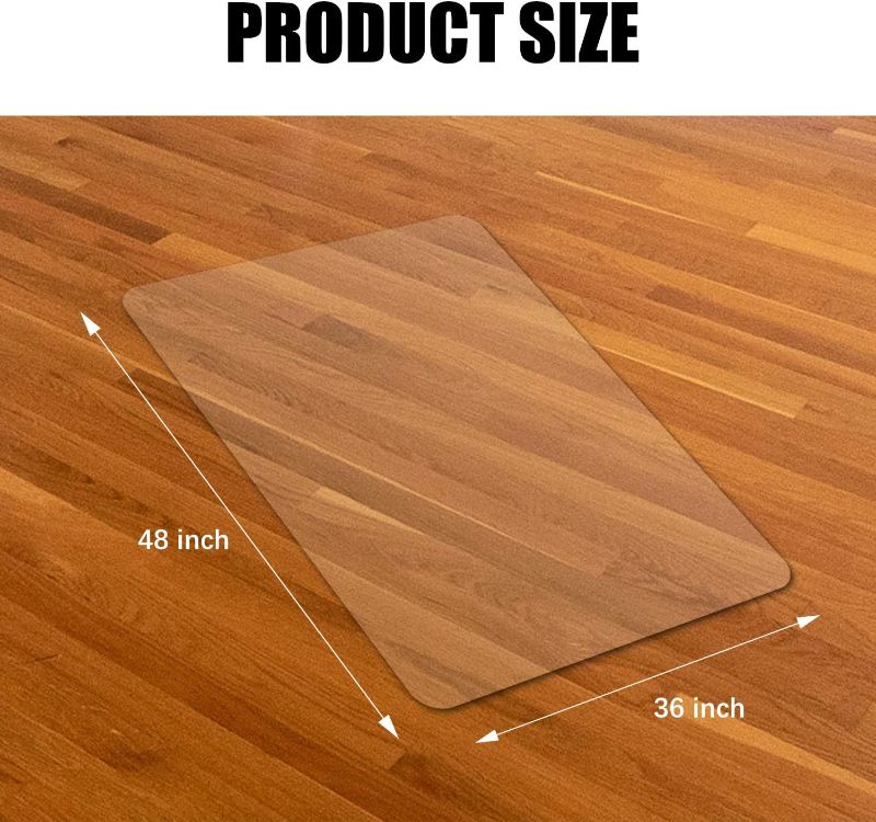 Photo 1 of Kuyal Clear Chair Mat, Hard Floor Use, 48" x 36" Transparent Office Home Floor Protector mat Chairmats ( 48" x 36" Rectangle)
