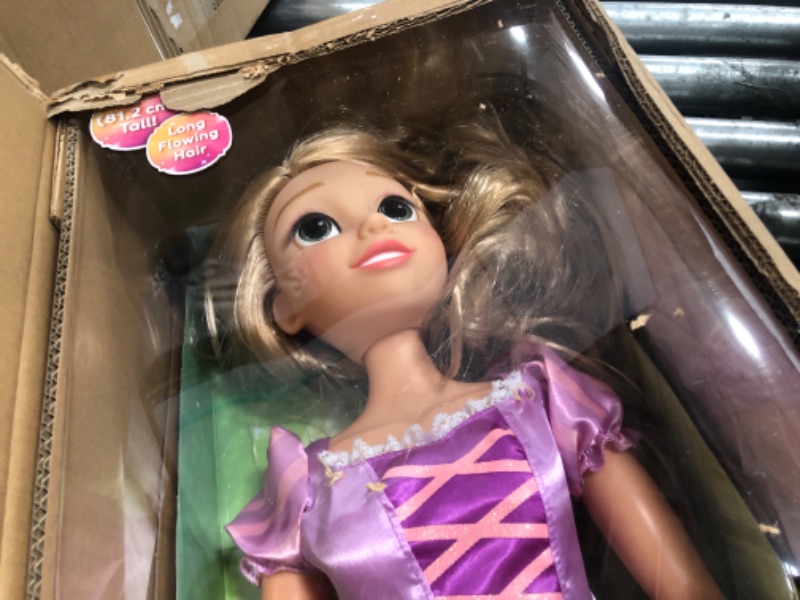 Photo 3 of Disney Princess Rapunzel 32" Playdate, My Size Articulated Doll, Comes with Brush to Comb Her Long Golden Locks, Movie Inspired Purple Dress, Removable Shoes & A Tiara