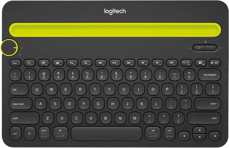 Photo 1 of Logitech K480 Wireless Multi-Device Keyboard for Windows, macOS, iPadOS, Android or Chrome OS, Bluetooth, Compact, Compatible with PC, Mac, Laptop, Smartphone, Tablet - Black
