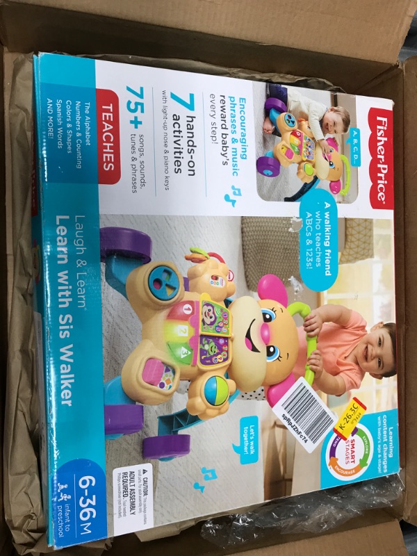 Photo 2 of Fisher-Price Laugh & Learn Baby Walker and Musical Learning Toy with Smart Stages Educational Content, Learn with Sis?