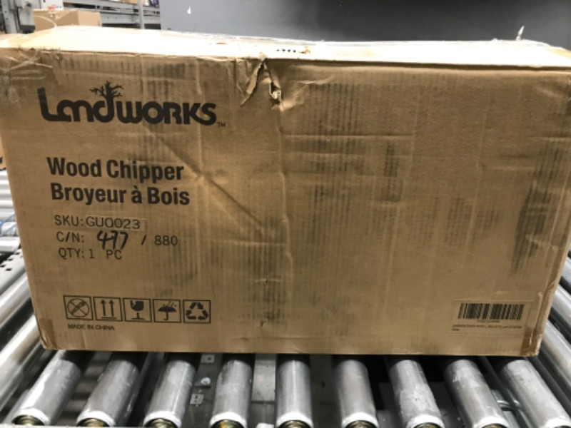 Photo 1 of Landworks Wood Chipper Shredder Electric Light Duty 17:1 Reduction 15-Amp 1800 Watts 120VAC Dual Edge Blades for Lawn and Garden Use or Fire Prevention Building a Firebreak