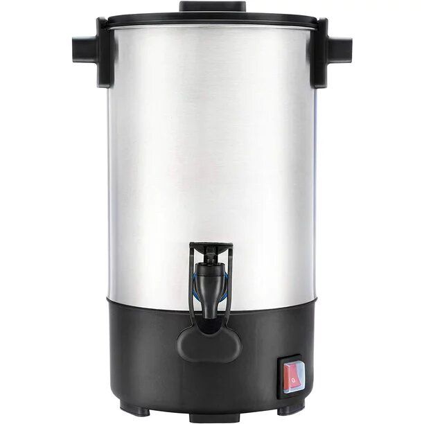 Photo 1 of SYBO SR-CP35C Commercial Grade Stainless Steel Percolate Coffee Maker Hot Water Urn 30-Cup Capacity for Catering, 3.5 L, Silver
