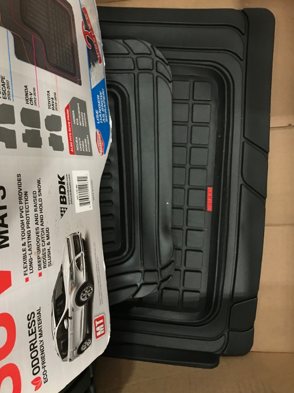 Photo 2 of BDK Performance Plus Rubber Car Floor Mats - Heavy Duty Semi-Custom Fit (Black) - All Weather Protection Mat, Model: MT-170-BK