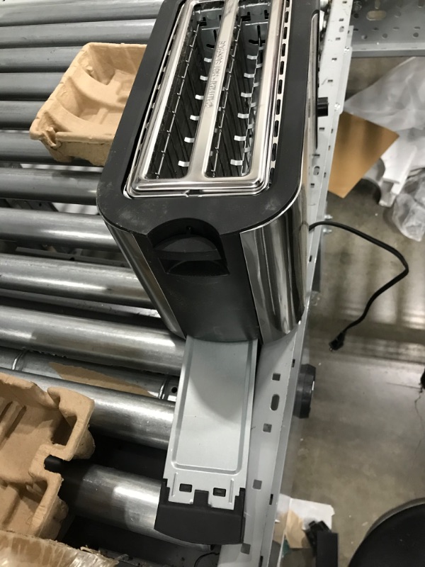 Photo 1 of Elite Gourmet ECT-3100 Long Slot 4 Slice Toaster, Reheat, 6 Toast Settings, Defrost, Cancel Functions, Built-in Warming Rack, Extra Wide Slots for Bagels & Waffles, Stainless Steel & Black 4 Slice Stainless Steel and Black