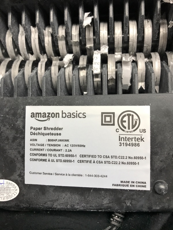 Photo 4 of ***TESTED WORKING*** Amazon Basics 6-Sheet Cross-Cut Paper and Credit Card Home Office Shredder 6 Sheet Shredder