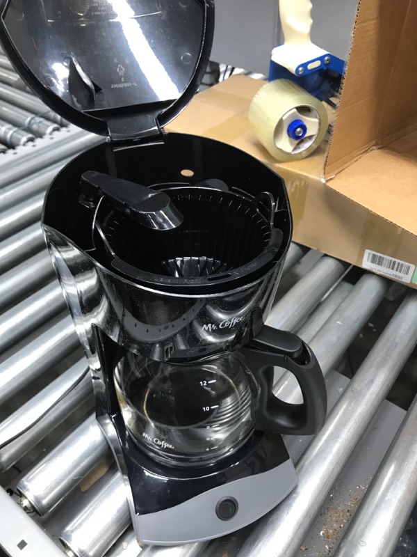 Photo 2 of ***TESTED WORKING*** Mr. Coffee Coffee Maker with Auto Pause and Glass Carafe, 12 Cups, Black Black Coffeemaker ***COSMETIC DAMAGE ONLY*** 