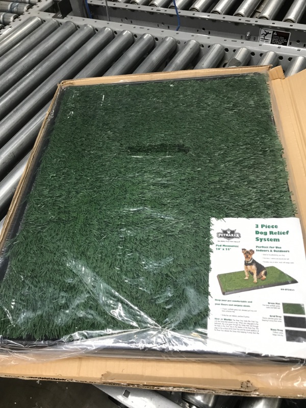 Photo 2 of Artificial Grass Puppy Pee Pad for Dogs and Small Pets - 20x25 Reusable 3-Layer Training Potty Pad with Tray - Dog Housebreaking Supplies by PETMAKER