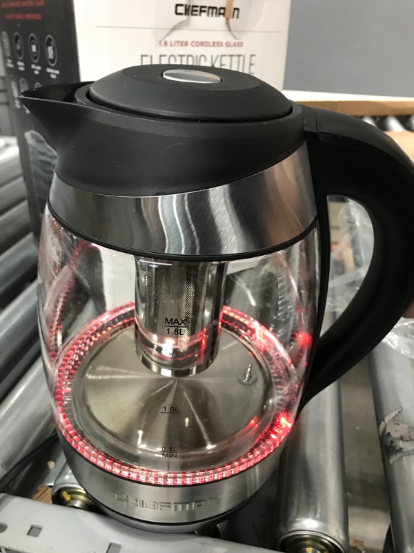 Photo 1 of Chefman Electric Kettle w/ Temperature Control, No. 1 Kettle Manufacturer in U.S., Removable Tea Infuser, 5 Presets, LED Indicator Lights, 360° Swivel Base, BPA Free, Stainless Steel, 1.8 Liters Temp. Control Electric Kettle