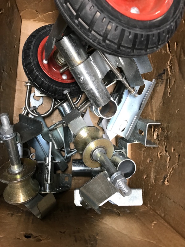 Photo 1 of VEVOR Chain Link Rolling Gate Kit Galvanized Steel Rolling Fence 6 Universal Track Bracket Chain Link Rolling Gate Hardware Kit 2 Solid Rubber Wheels Fence Rolling Kit for Chain Link Sliding Gate