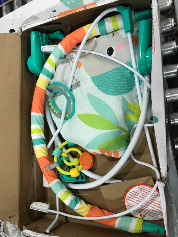 Photo 2 of Bright Starts Rainforest Vibes 3-Point Harness Vibrating Baby Bouncer with -Toy bar