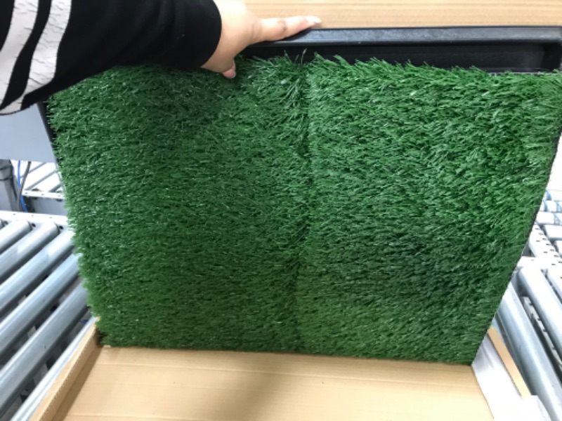 Photo 2 of Artificial Grass Puppy Pee Pad for Dogs and Small Pets - 20x25 Reusable 3-Layer Training Potty Pad with Tray - Dog Housebreaking Supplies by PETMAKER