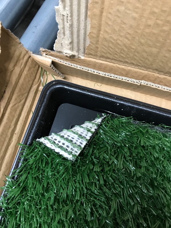 Photo 3 of *Minor Damage-See Last Photo* Artificial Grass Puppy Pee Pad for Dogs and Small Pets - 20x25 Reusable 3-Layer Training Potty Pad with Tray - Dog Housebreaking Supplies by PETMAKER