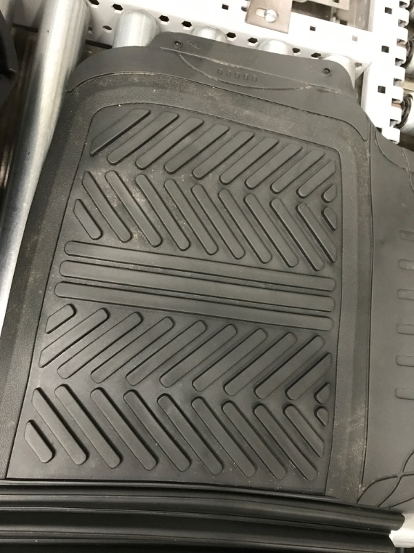 Photo 3 of *Used-Dirty-See Photos* Motor Trend FlexTough Performance All Weather Rubber Car Floor Mats - 3 Piece Floor Mats Automotive Liners for Cars Truck SUV, Heavy-Duty Waterproof (Black)