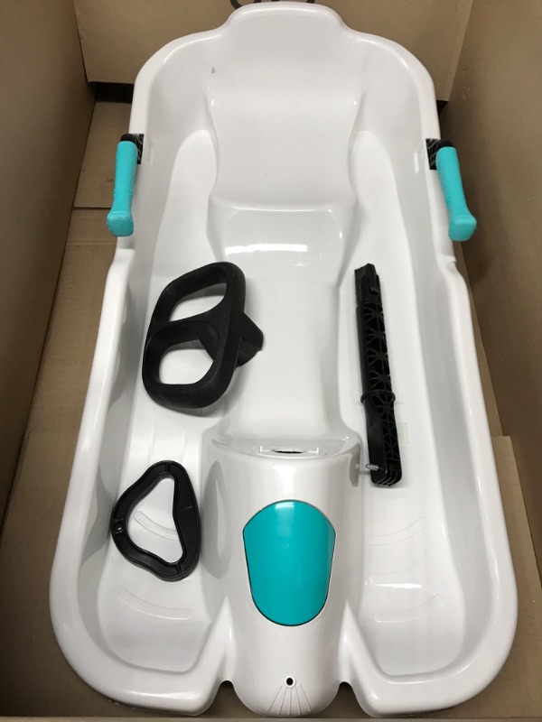 Photo 2 of *Missing Parts* Gizmo Riders Nebula Snow Sled for Kids, Bobsled with Wheel and Brakes for Ages 3 and Up, Snap Together Assembly, Weight Capacity 110 lbs Ice Blue