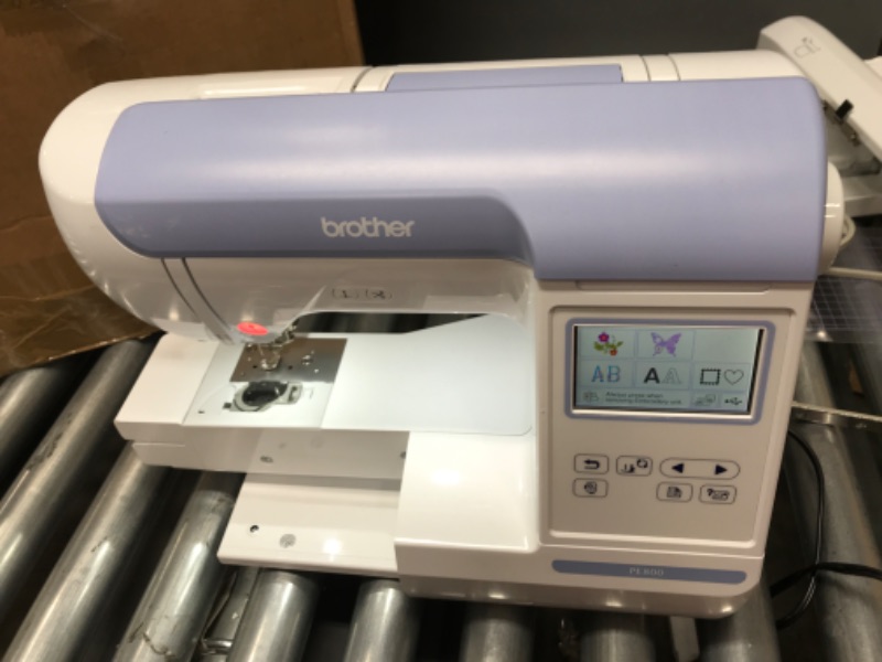 Photo 3 of **MISSING PARTS**TESTED** Brother PE800 Embroidery Machine, 138 Built-in Designs, 5" x 7" Hoop Area, Large 3.2" LCD Touchscreen, USB Port, 11 Font Styles