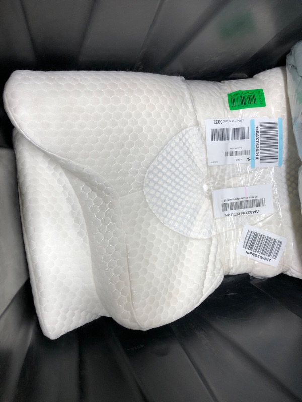 Photo 2 of **NEEDS TO BE WASHED**
*Emircey Adjustable Neck Pillows for Pain Relief Sleeping, Hollow Contour Pillow Ergonomic Plus, Odorless Cervical Memory Foam Pillows, Orthopedic Bed Pillow Support for Side Back Stomach Sleeper White Queen Size 22.4''L*14.2''W