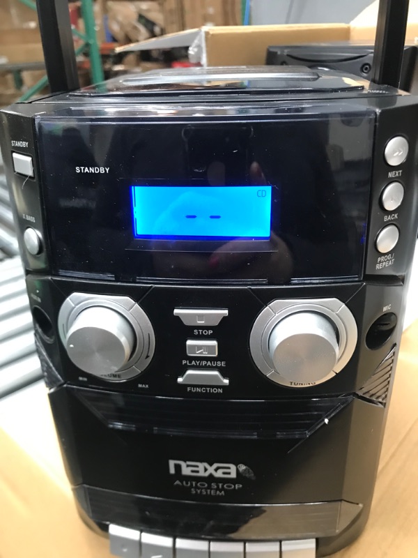 Photo 7 of NAXA Electronics NPB-426 Portable CD Player with AM/FM Stereo Radio, Cassette Player/Recorder and Twin Detachable Speakers