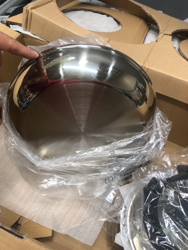 Photo 4 of **USED** **INCOMPLETE** 16 Piece Stainless Steel Cookware Set, Kitchen Removable Handle Stackable Pots and Pans Set