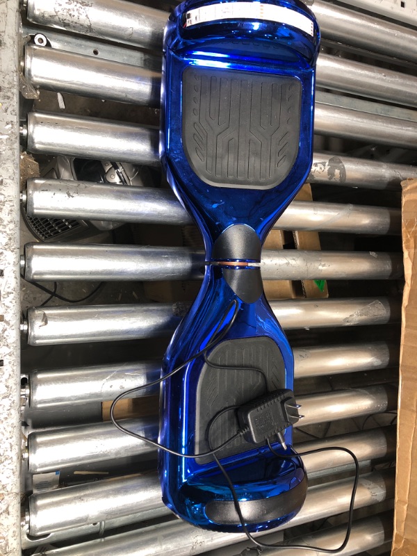 Photo 2 of -USED FOR PARTS-
TPS Power Sports Electric Hoverboard Self Balancing Scooter for Kids and Adults Hover Board with 6.5" Wheels Built-in Bluetooth Speaker Bright LED Lights UL2272 Certified Chrome Blue