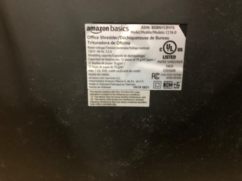 Photo 3 of Amazon Basics 12 Sheet Micro-Cut Paper,Credit Card and CD Shredder for Office/Home & Paper Shredder Sharpening & Lubricant Sheets - Pack of 24