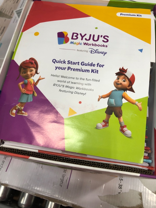 Photo 2 of BYJU’S Learning Kits: Disney, 3rd Grade Premium Edition (App + 9 Workbooks) Ages 7-9 - Featuring Disney & Pixar Characters - Learn Comprehension, Fractions, & Word Problems - Osmo Fire Base Included Fire Tablet 3rd Grade