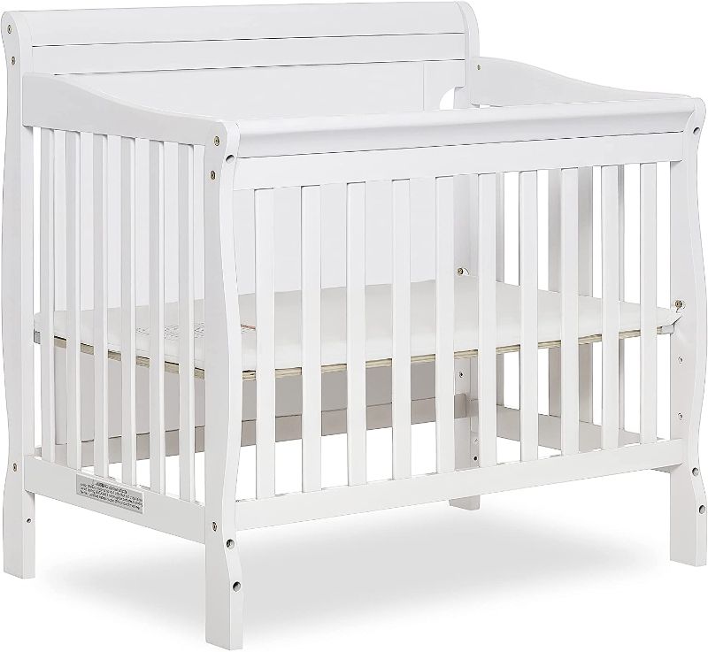 Photo 1 of Dream On Me Alice 3-in-1 Full Panel Convertible Mini Crib, White, Greenguard Gold Certified
