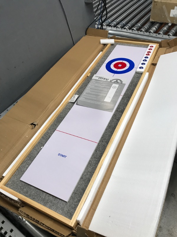 Photo 1 of ***MINOR DAMAGE***  GSE 2-in-1 Solid Wood Mini Shuffleboard and Curling Tabletop Game Board Set with 8 Rollers Gifts for Kids and Adults