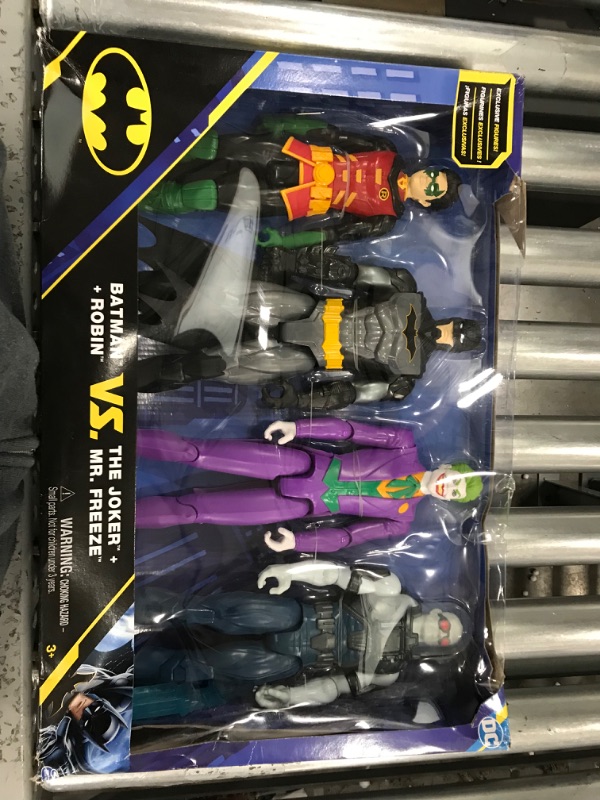 Photo 2 of DC Comics, Batman and Robin vs. The Joker and Mr. Freeze, 12-inch Action Figures, Kids Toys for Boys and Girls Ages 3 and Up