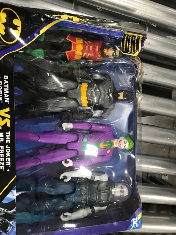 Photo 3 of DAMAGED ON BOX, SEE PHOTOS 
DC Comics, Batman and Robin vs. The Joker and Mr. Freeze, 12-inch Action Figures, Kids Toys for Boys and Girls Ages 3 and Up