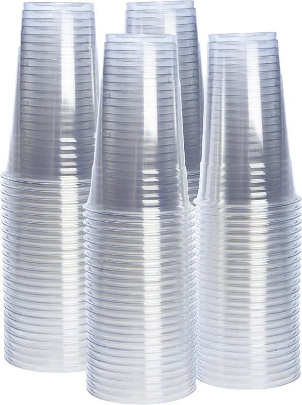 Photo 1 of [100 Pack - 24 oz.] Crystal Clear PET Plastic Cups
