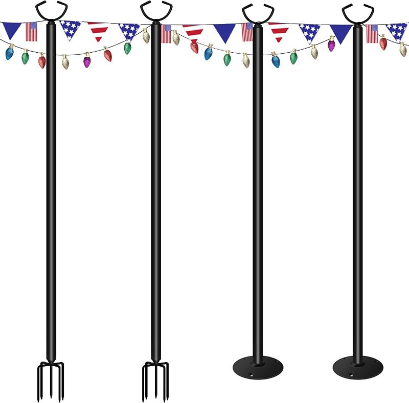 Photo 1 of **SEE NOTES** MARVOWARE 4Pcs String Light Poles for Outdoors Weather Resistant, Stainless Steel Tall 
