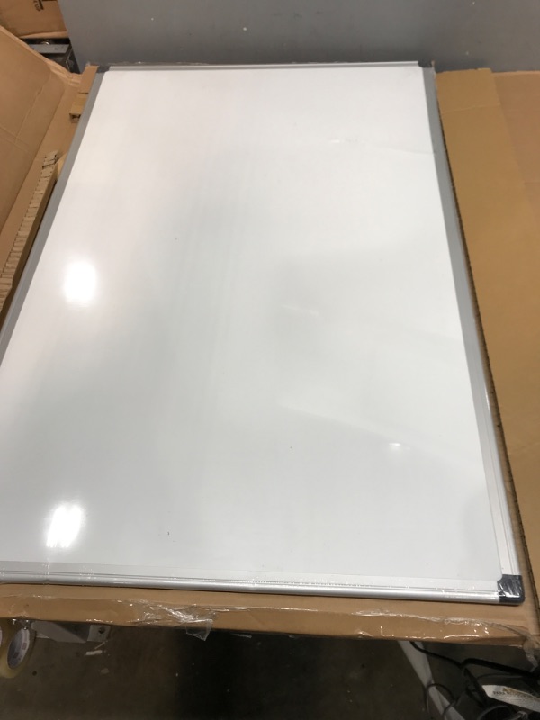 Photo 2 of Amazon Basics Magnetic Dry Erase White Board, 36 x 24-Inch Whiteboard - Silver Aluminum Frame
