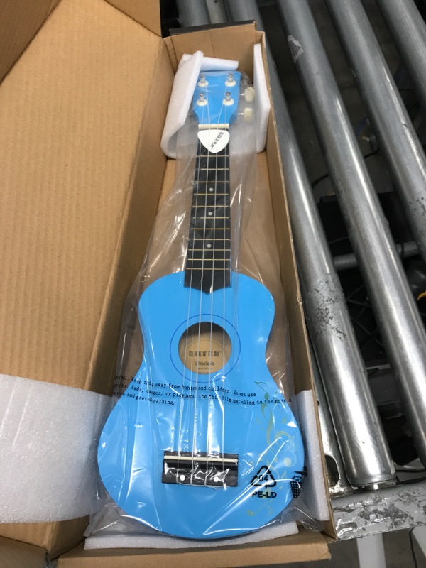 Photo 2 of Click N' Play Wooden Soprano Ukulele Kids Guitar w/o Bag/Case, Blue | Guitar Toy, Kid Guitar, Simple Beginner Guitar String | Children's Concert/Gig, Beginners, Kid, Child, Toddler, Girls&Boys
