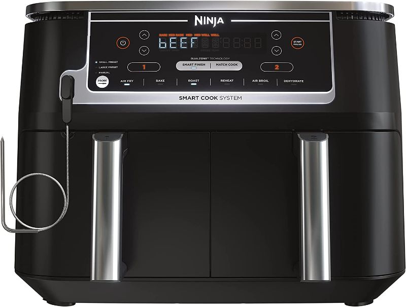 Photo 1 of ***PARTS**** Ninja DZ550 Foodi 10 Quart 6-in-1 DualZone Smart XL Air Fryer with 2 Independent Baskets, Smart Cook Thermometer for Perfect Doneness, Match Cook & Smart Finish to Roast, Dehydrate & More, Grey