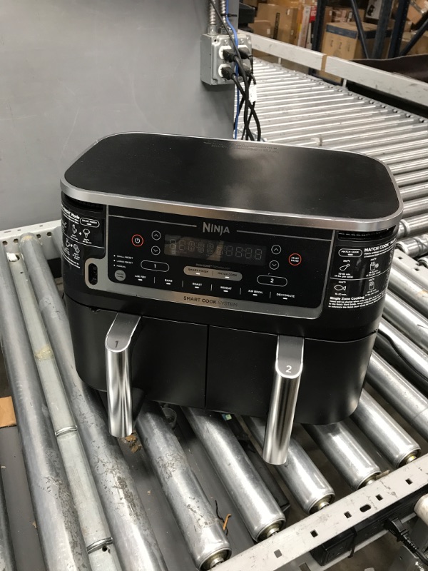 Photo 1 of ***PARTS**** Ninja DZ550 Foodi 10 Quart 6-in-1 DualZone Smart XL Air Fryer with 2 Independent Baskets, Smart Cook Thermometer for Perfect Doneness, Match Cook & Smart Finish to Roast, Dehydrate & More, Grey
