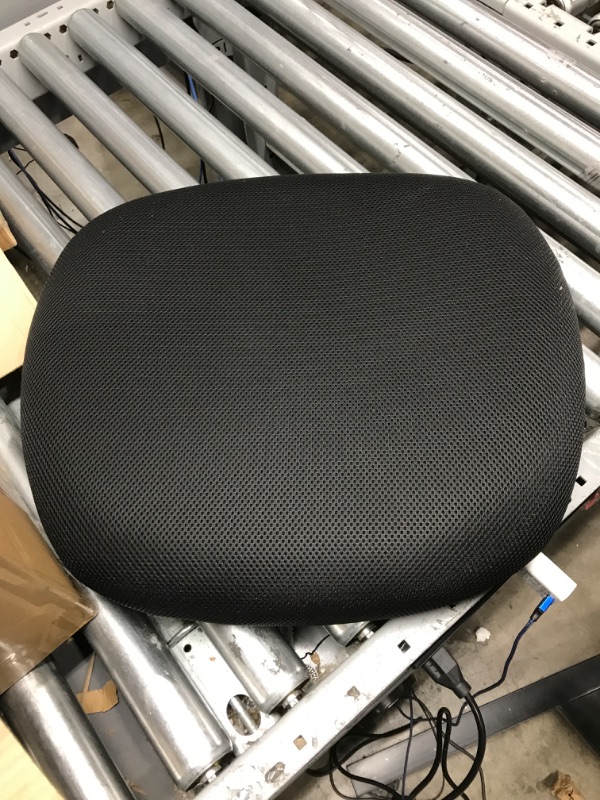 Photo 2 of Amazon Basics Low-Back, Upholstered Mesh, Adjustable, Swivel Computer Office Desk Chair, Black 
NO mat