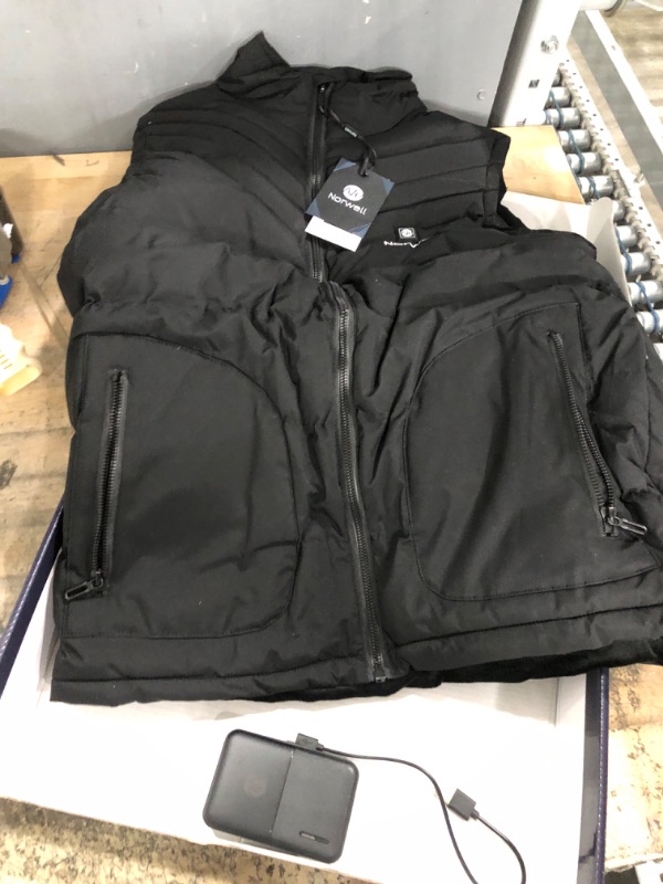 Photo 3 of Norwell Men's Heated Vest Lightweight Warm Jacket with Removable Hood (Battery Pack) **MISSING HOOD AND BATTERY PACK AND CORD**
