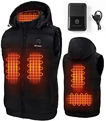 Photo 1 of Norwell Men's Heated Vest Lightweight Warm Jacket with Removable Hood (Battery Pack) **MISSING HOOD AND BATTERY PACK AND CORD**
