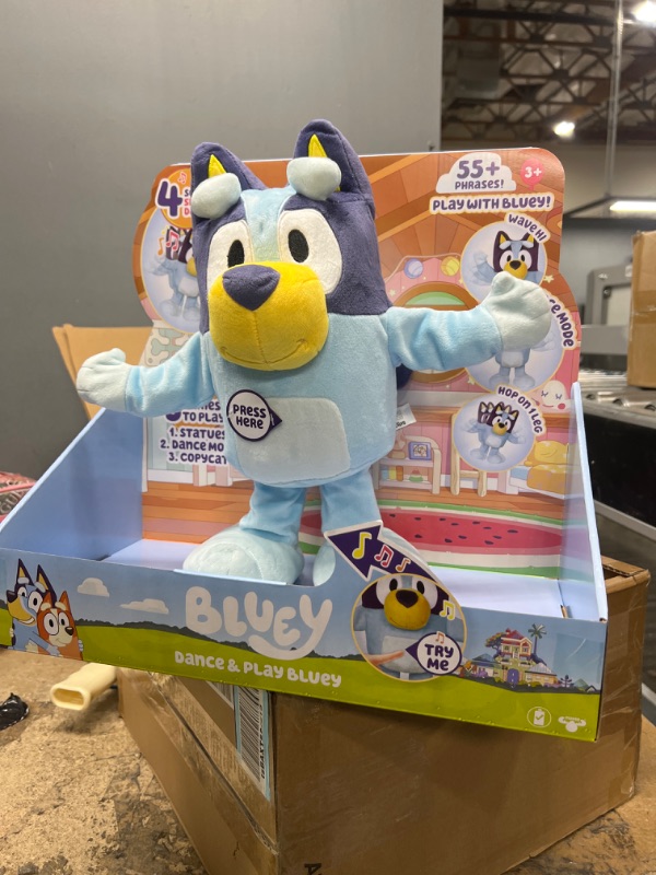 Photo 2 of Bluey Dance and Play 14" Animated Plush | Over 55 Phrases and Songs, Multicolor