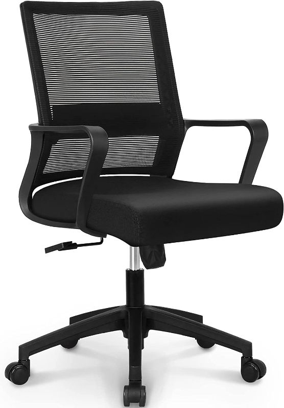 Photo 1 of neo chair Office Swivel Desk Ergonomic mesh Adjustable Lumbar Support Computer Task Back armrest Home Rolling Women Adults Men Chairs Height Comfortable Gaming Guest Reception (Black)
