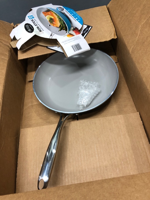 Photo 2 of GOTHAM STEEL 12 Inch Frying Pan Skillet, 12 Inch Nonstick Frying Pan Skillet with Ceramic Coating, Non Stick Skillet, Large Skillet with Stay Cool Handle, Healthy, Oven & Dishwasher Safe-Ocean Blue 12' Fry Pan