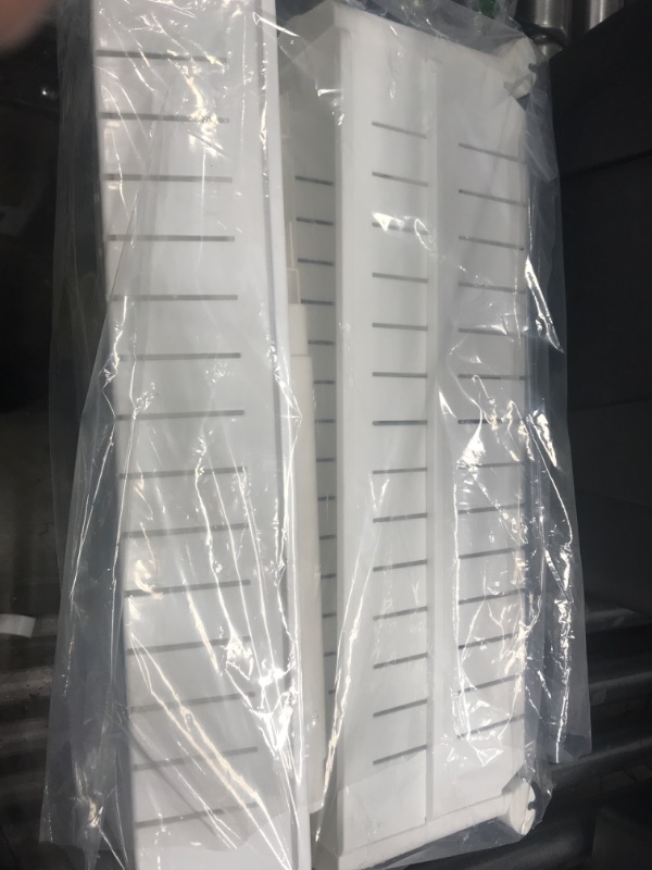 Photo 1 of 3 TIER PLASTIC STORAGE TOWER WITH WHEELS, WHITE
